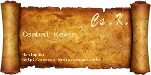 Csabai Kevin névjegykártya