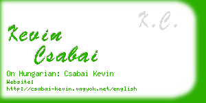 kevin csabai business card